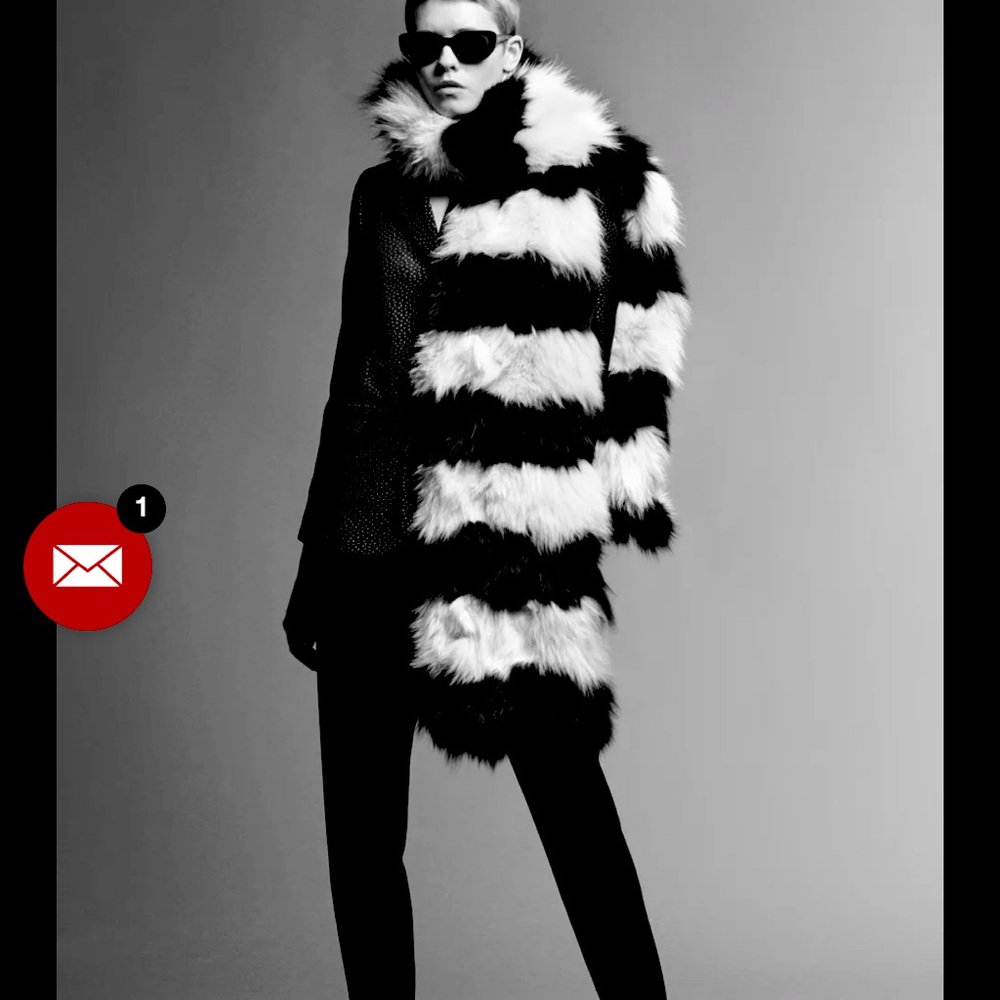 YSL oversized fox fur scarf - runway piece